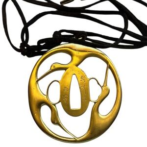 VTG Alva Museum Replica Asian Bird Pendant Brass Jewelry